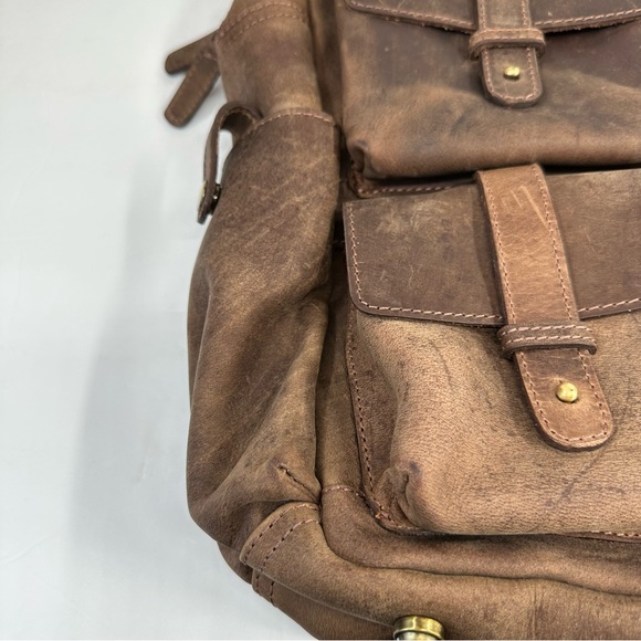 Luxeoria Genuine Leather Travel Backpack Handmade Retro Style NWT - Picture 11 of 15